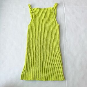 Zara Woman Ribbed Knit Tank Top in Lime Green  NWT Size M